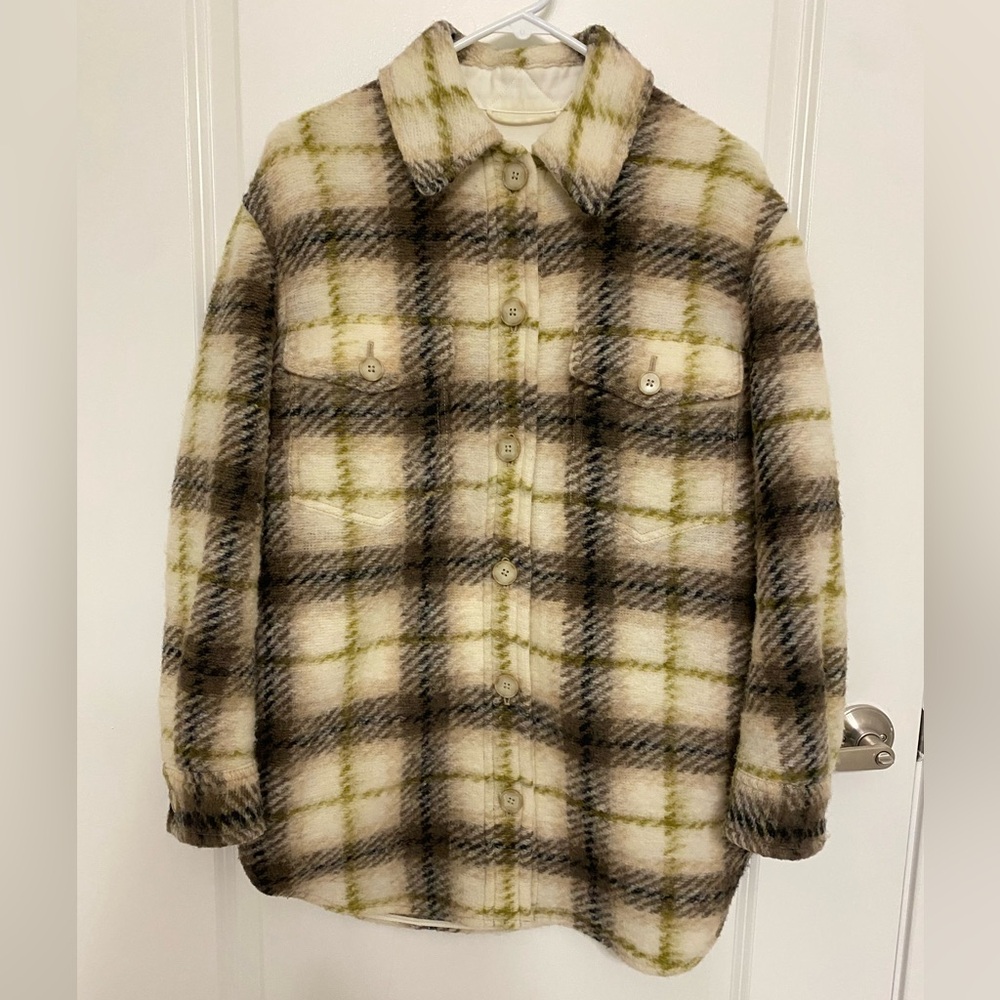 Aritzia Wilfred Free Ganna plaid shirt jacket